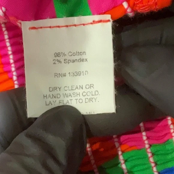 Show Me Your Mumu Cartagena Colorful Pink Orange Blue Green Smocked Crop XS - Picture 7 of 7